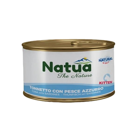 Cibo umido naturale in jelly per gatti Natua Tonnetto e Pesce Azzurro 85g – cotto a vapore