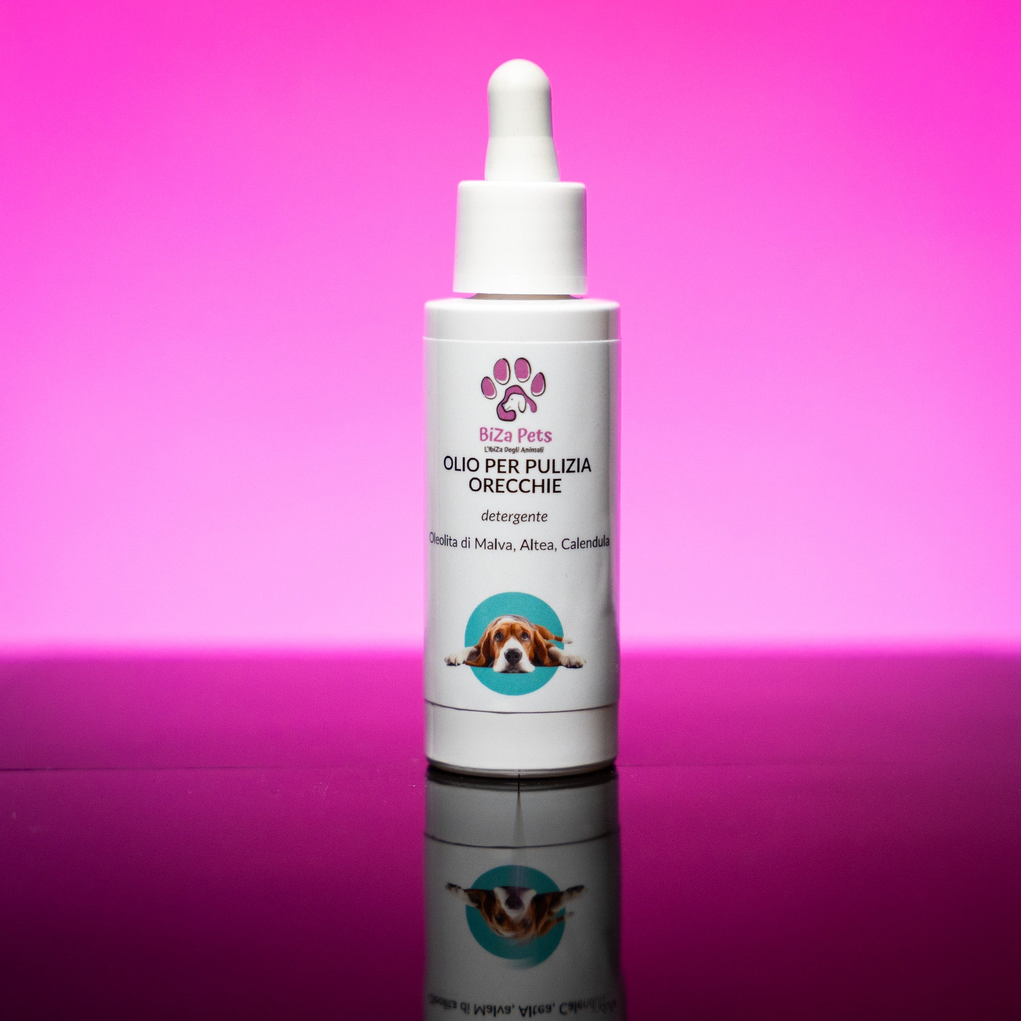Olio detergente naturale per orecchie cani BiZa Pets 30ml con estratti bio Made in Italy