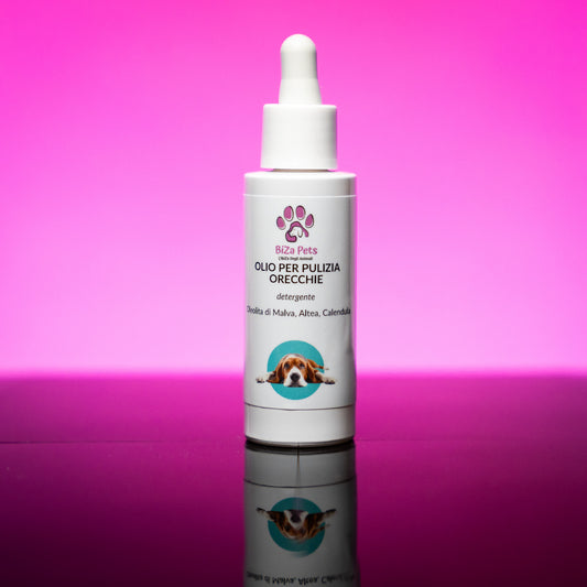 Olio detergente naturale per orecchie cani BiZa Pets 30ml con estratti bio Made in Italy