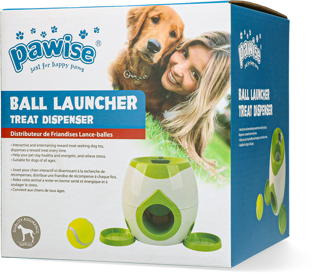 Pawise Ball Launcher & Food Feeder – gioco interattivo per cani con palline e snack