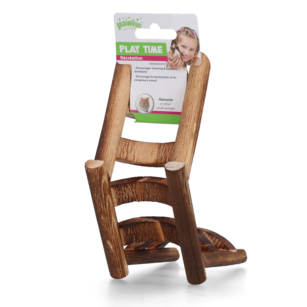 Pawise WD Ladder Toy in legno per criceti, scaletta naturale da gabbia per arrampicata e rosicchiamento