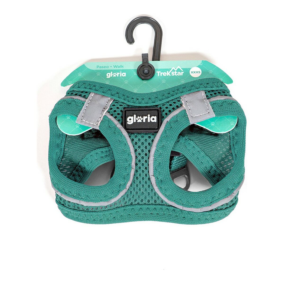 Pettorina regolabile turchese per cani Gloria Air Mesh Trek Star taglia XXXS 18-20 cm