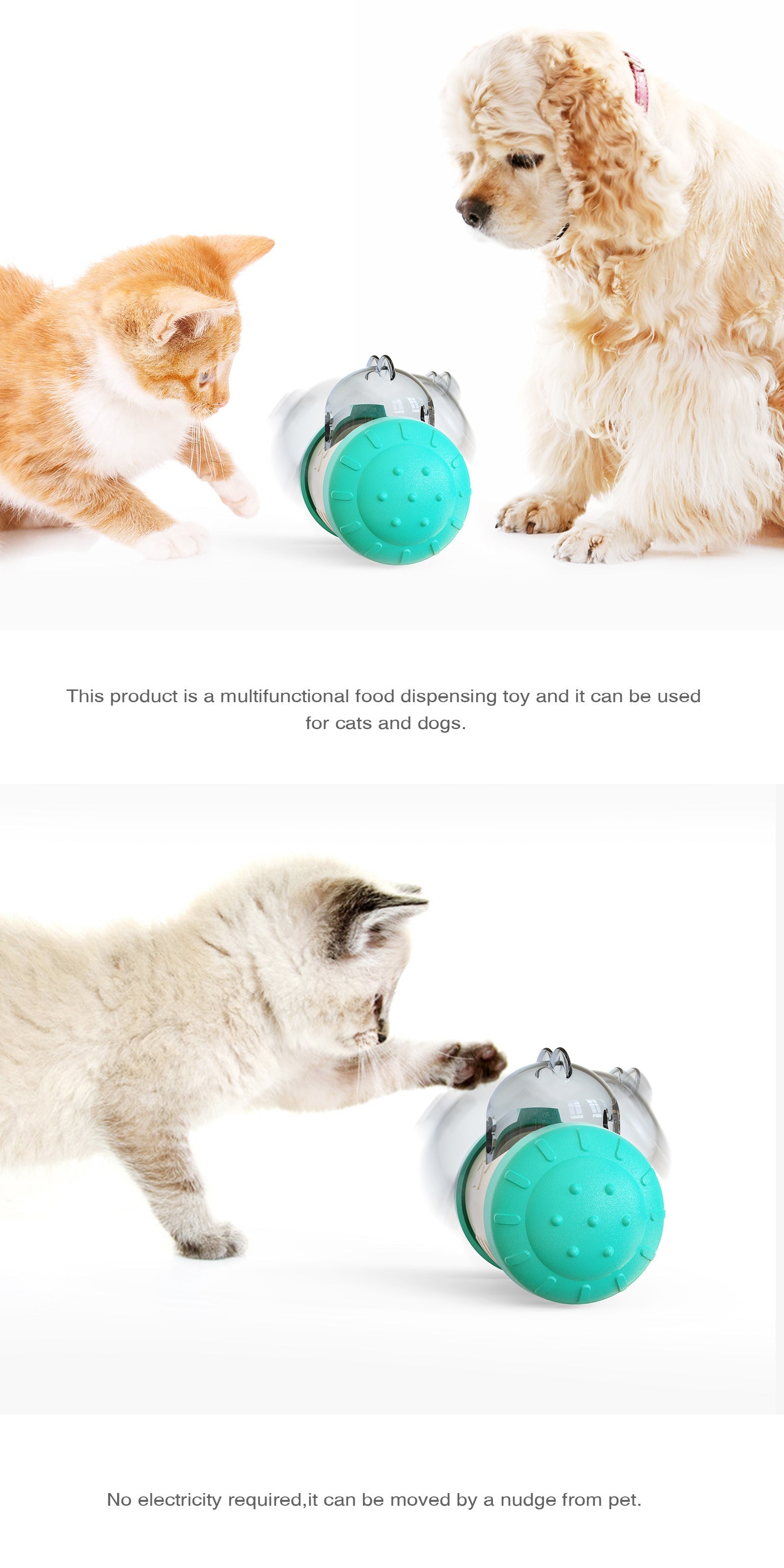 Pet Dog Cat Tumbler Toy Interactive Food Dispensing Ball Treat Puzzle IQ Training Feeder Slow Eating Toys Pet Product-1