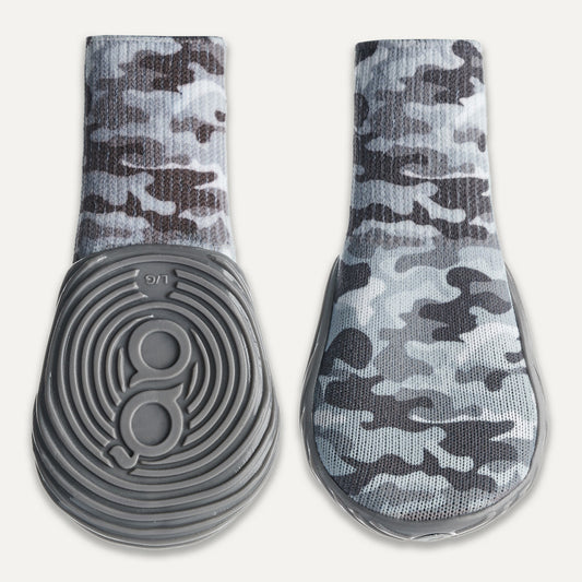 Scarpe impermeabili per cani taglia 2XS – Gooeez Camo/Grigio antiscivolo e flessibili