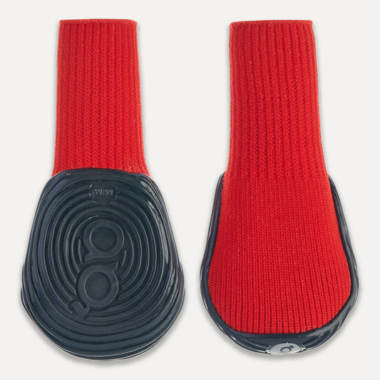 Scarpe impermeabili per cane Gooeez 2XS rosso/nero con suola antiscivolo