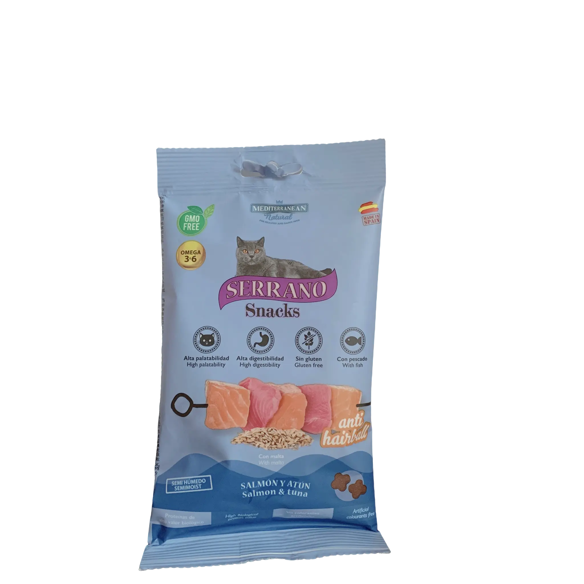 serrano snack gatto salmone e tonno con antiossidanti cotti a bassa temperatura