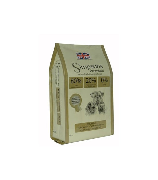 Simpsons Premium Cane Adult 80/20 Mix Pesce 2kg – Crocchette Grain Free ad Alto Contenuto di Pesce