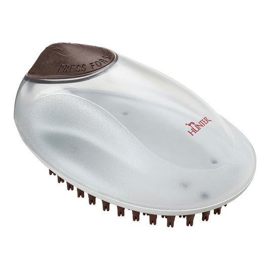 Spazzola per cani con setole in silicone e dispenser integrato per shampoo