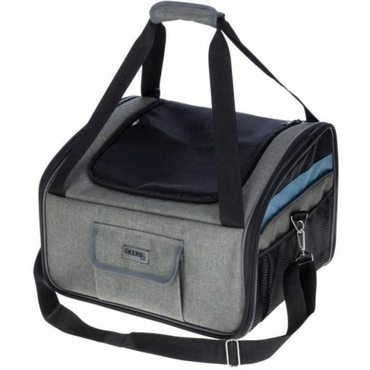 Trasportino Kerbl blu grigio per cani di piccola taglia e gatti, ventilato e pratico