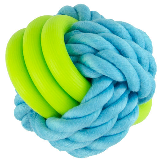 Twins Rope Ball Pawise – palla in corda intrecciata per cani, diametro 7 cm