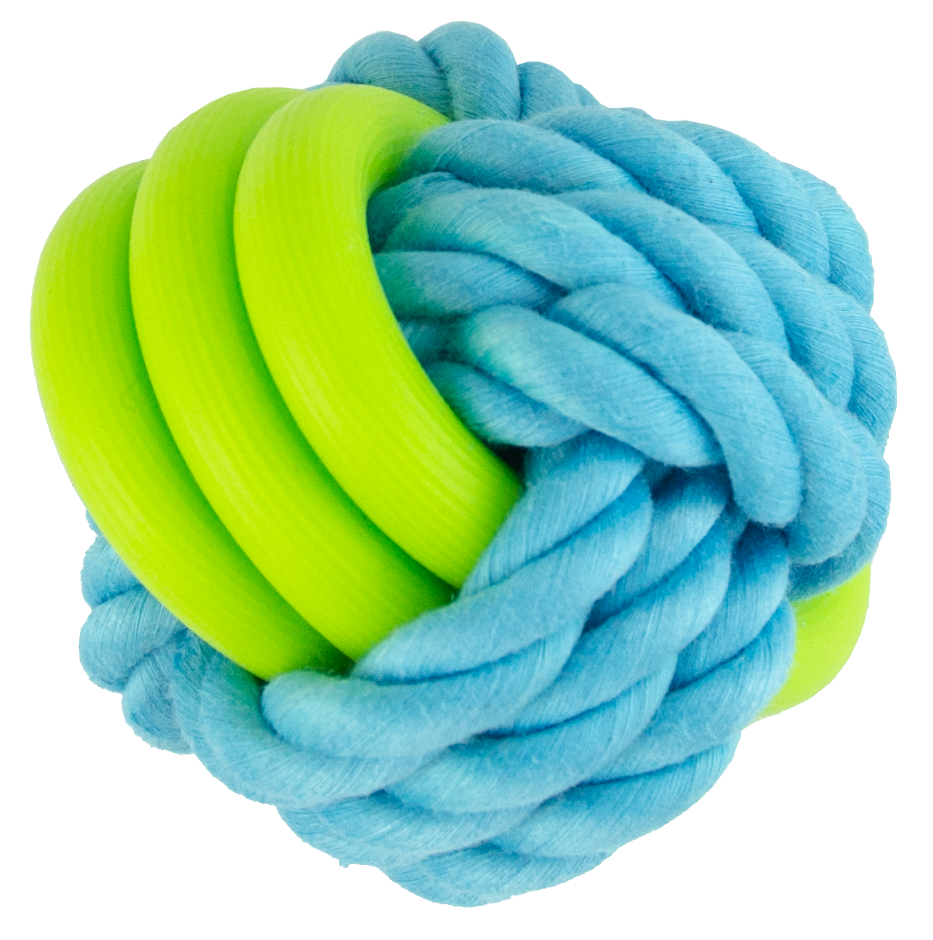 Twins Rope Ball Pawise – palla in corda intrecciata per cani, diametro 7 cm