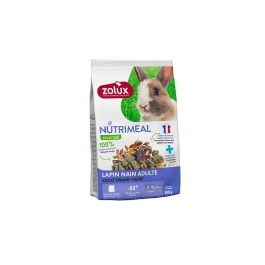 Zolux Nutrimeal per conigli nani adulti 850 g – Mangime naturale per una dieta equilibrata