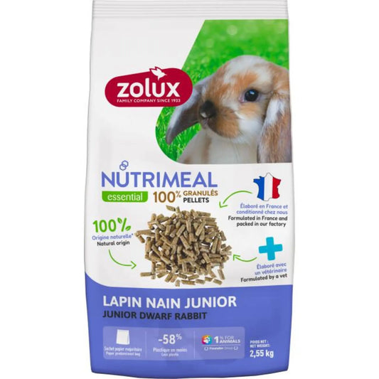 Zolux Nutrimeal Junior per conigli nani 2,5 kg – Mangime naturale per la crescita sana