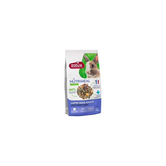 Zolux Nutrimeal Mix Adult 2,55 kg – alimento naturale per conigli nani adulti con fieno, verdure e fibre